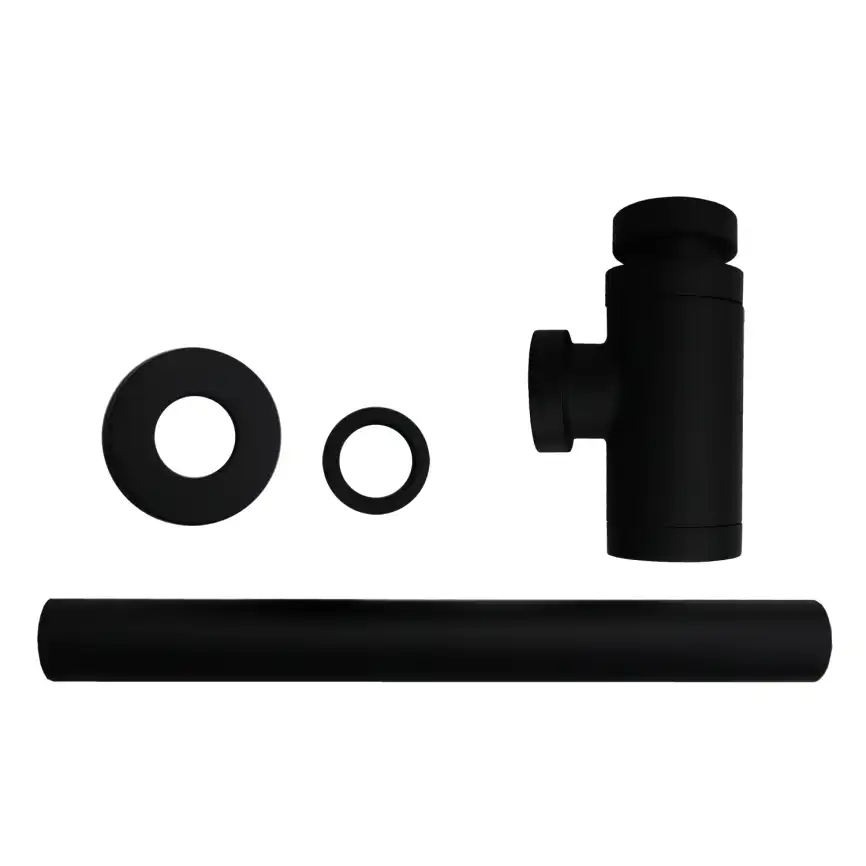 Сифон для раковины AZARIO AZ-108-BL G 1 1/4, без выпуска, цилиндр, латунь, черный фото 2