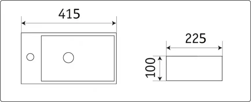 Умывальник CeramaLux D1043 415х225х100 Подвесная цвет Белый фото 3