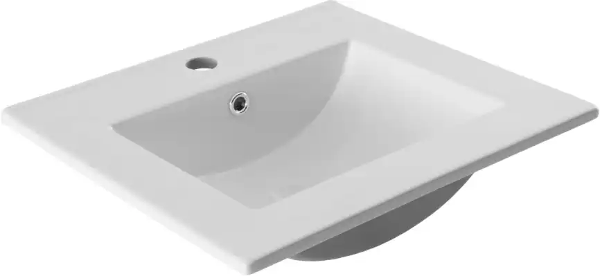 Раковина Aquanet Flat 50 303190 прямоугольная, Белая глянцевая фото 6