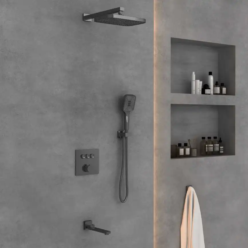 Душевая система  Vincea  VSFW-4311GM VSFW-4311GM встраиваемая, вороненная сталь фото 1