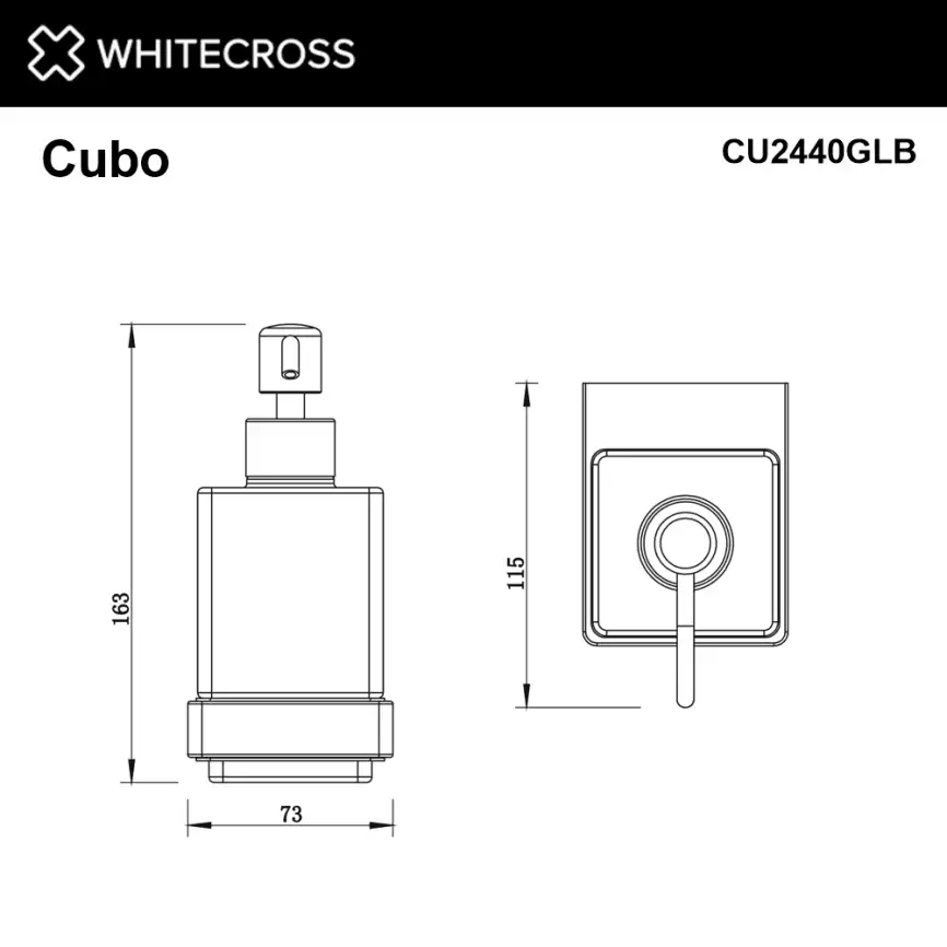 Дозатор для жидкого мыла Whitecross CUBO gold brushed, CU2440GLB, Золото брашированное фото 2