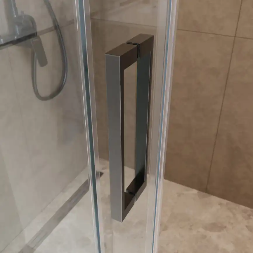 Душевая дверь BelBagno SOFT_CLOSE-1-BF-1-140-C-GM стекло прозрачное, профиль Оружейная сталь фото 3