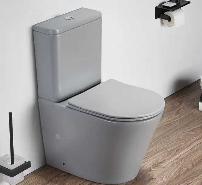 Унитаз-компакт Ceramalux 2179XMH, безободковый, с бачком и сидением микролифт Серый матовый фото 1