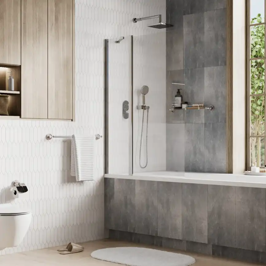 Шторка для ванны WasserKRAFT Berkel 48P 110 см, 48P02-110, профиль Хром, стекло Прозрачное фото 4