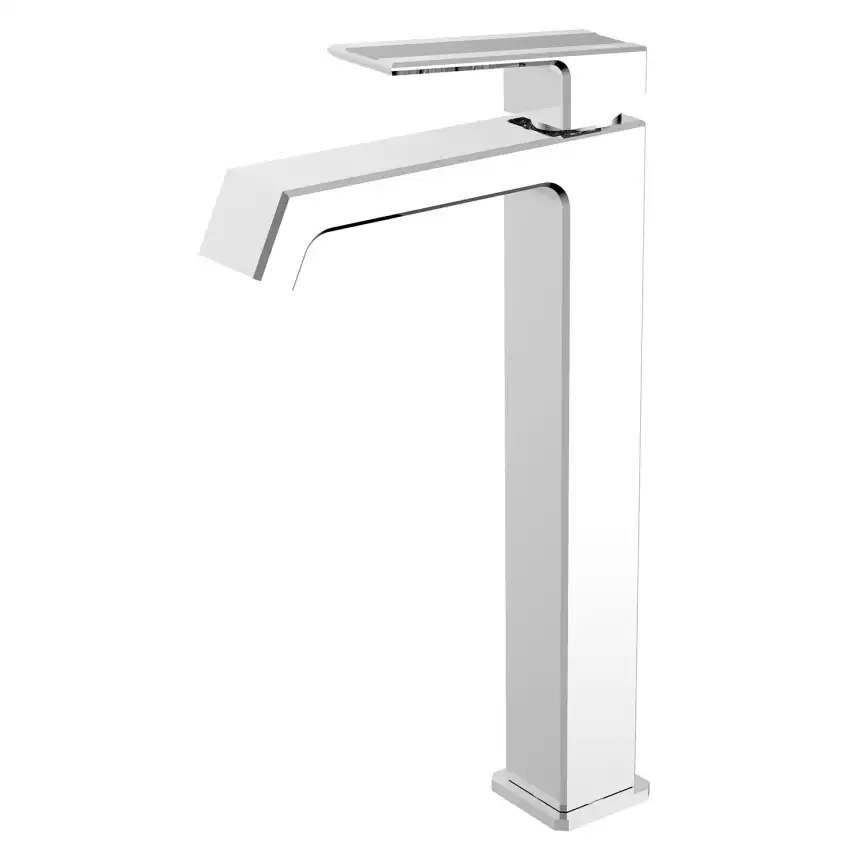 Смеситель для накладной раковины Azario EXQUISITE AZ-VSM168R40C, однорычажный, высокий, Хром фото 1