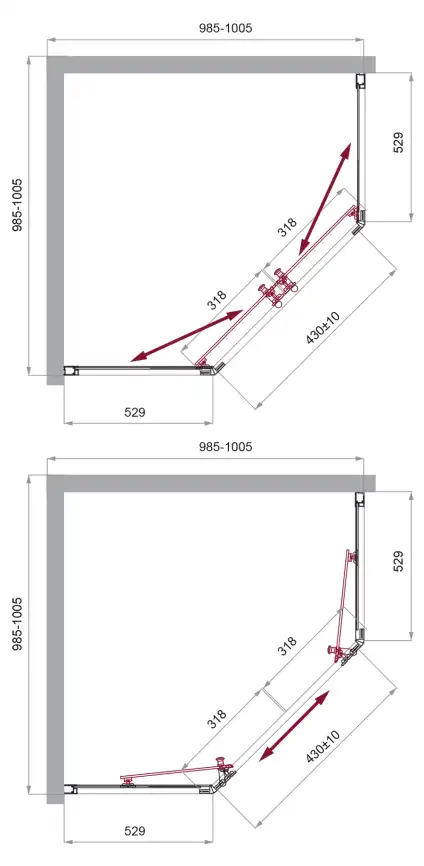 Душевой уголок BelBagno UNO-195-P-2-90-C-Cr профиль Хром стекло Прозрачное фото 2
