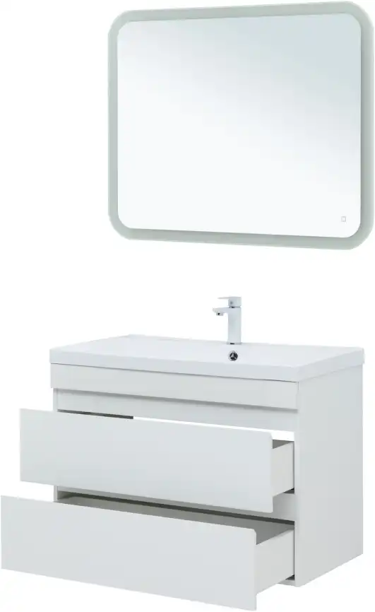 Тумба под раковину Aquanet Нота New 90 2 ящика, белый глянец 335419 фото 10