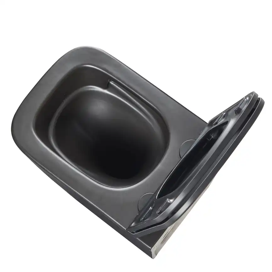 Подвесной унитаз Lemark FLOREX 9612002, безободковый с сиденьем микролифт, смыв вихревой Торнадо 3.0, чёрный матовый фото 11