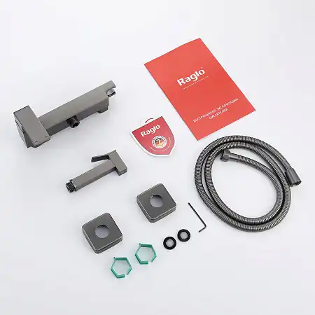 Смеситель с гигиеническим душем Raglo R01.51.09, Графит матовый фото 8