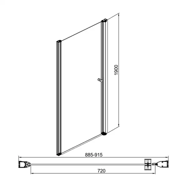 Душевая дверь Sole Enter 90 см, О0000033219, профиль Хром, стекло Прозрачное фото 2