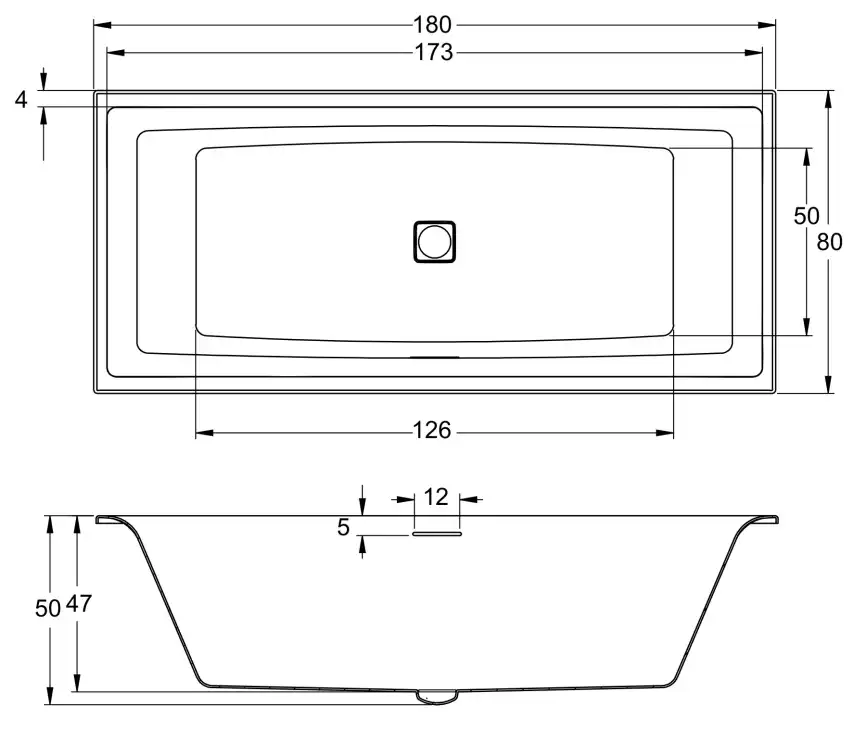 Акриловая ванна RIHO STILL SQUARE 180x80 прямоугольная B099001005 фото 6