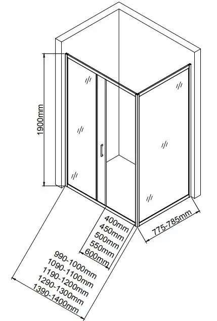 Душевая дверь Aquanet  100 см, SD-1000A, профиль Хром, стекло Прозрачное фото 5