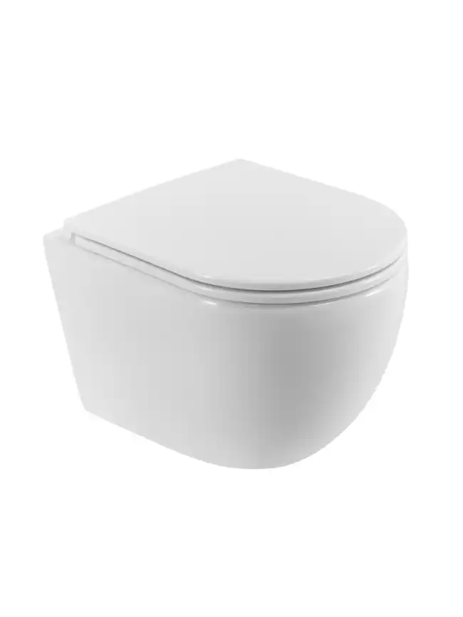 Унитаз подвесной BelBagno COMPATTO BB003CH-TOR/SC безободковый с сиденьем и смывом TORNADO фото 1