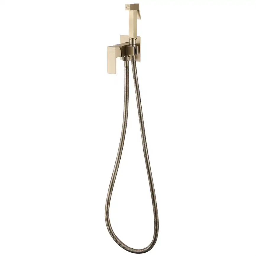 Смеситель ABBER Daheim AF8226G с гигиеническим душем, золото матовое фото 2