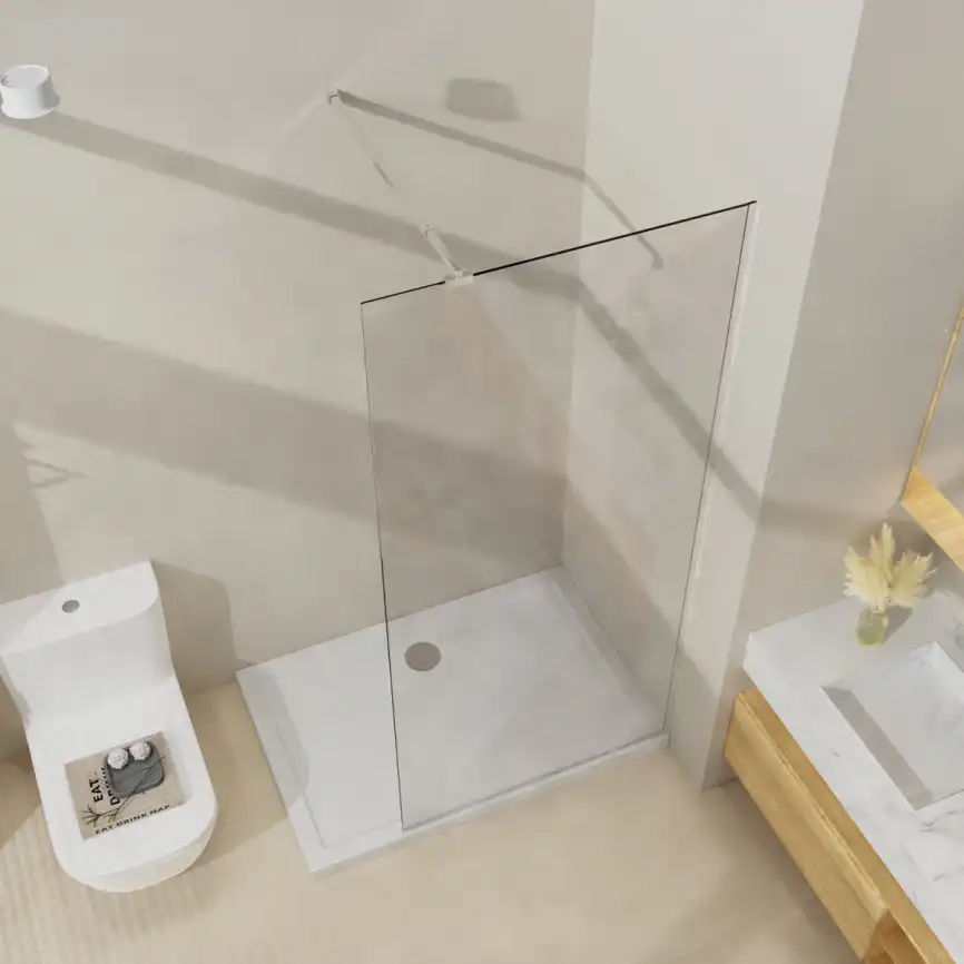 Душевая перегородка Azario Walk-in 90 AZ-251-90-MB-CL стекло 8 мм прозрачное, профиль Черный матовый фото 4