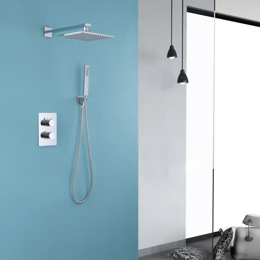 Душевая система ABBER Weiss Insel AF8051 скрытого монтажа без излива, термостат, хром фото 2