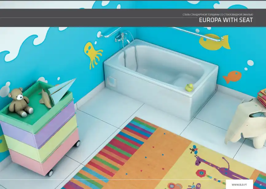 Стальная ванна BLB Europa 105х70 B05E сидячая, Белая фото 2