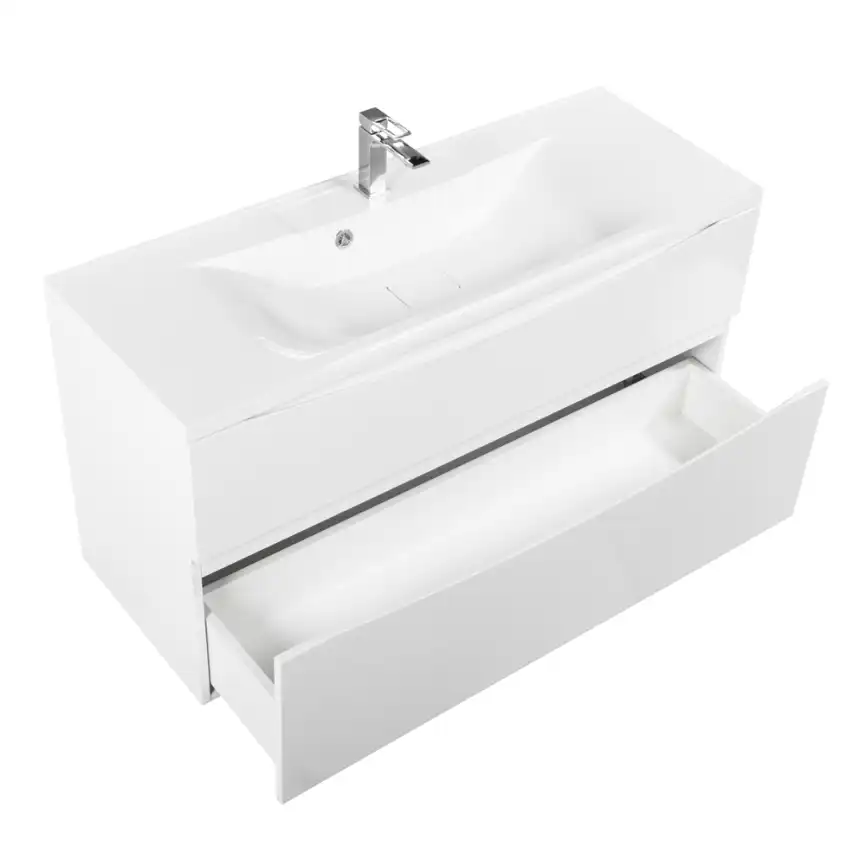 Тумба под раковину BelBagno MARINO-H60-1000-2C-SO-BL-P подвесная Bianco Lucido фото 5