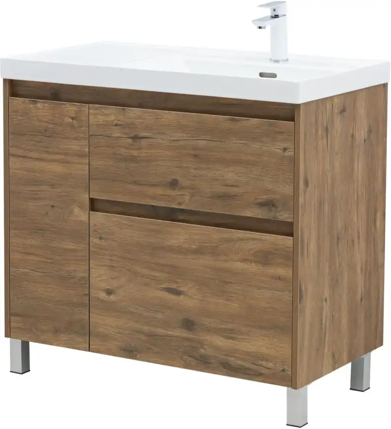 Тумба под раковину Aquanet Nova Lite 2.0 90 напольная, дуб рустикальный, правая, 346345 фото 8