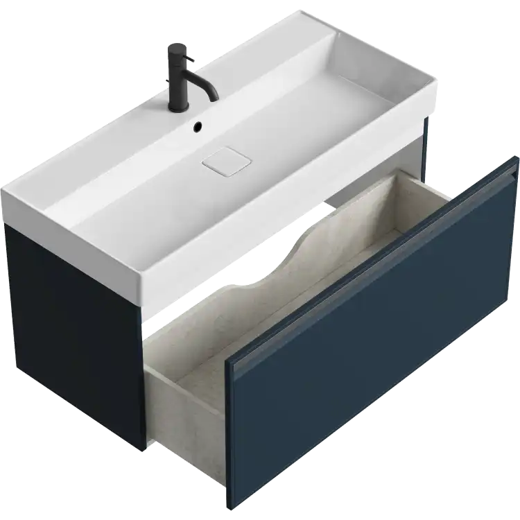 Тумба с раковиной подвесная Aqwella 5 Stars Pure 100 см, PUR0110GRM, цвет Серый фото 3