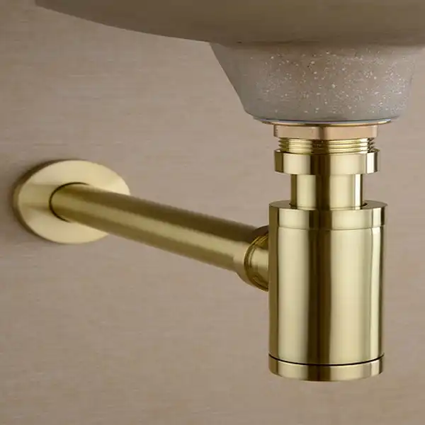 Сифон для умывальника CeramaLux RD015, золото фото 2