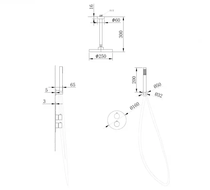 Душевая система ABBER Wasser Kreis AF8121RG скрытого монтажа без излива, розовое золото фото 3