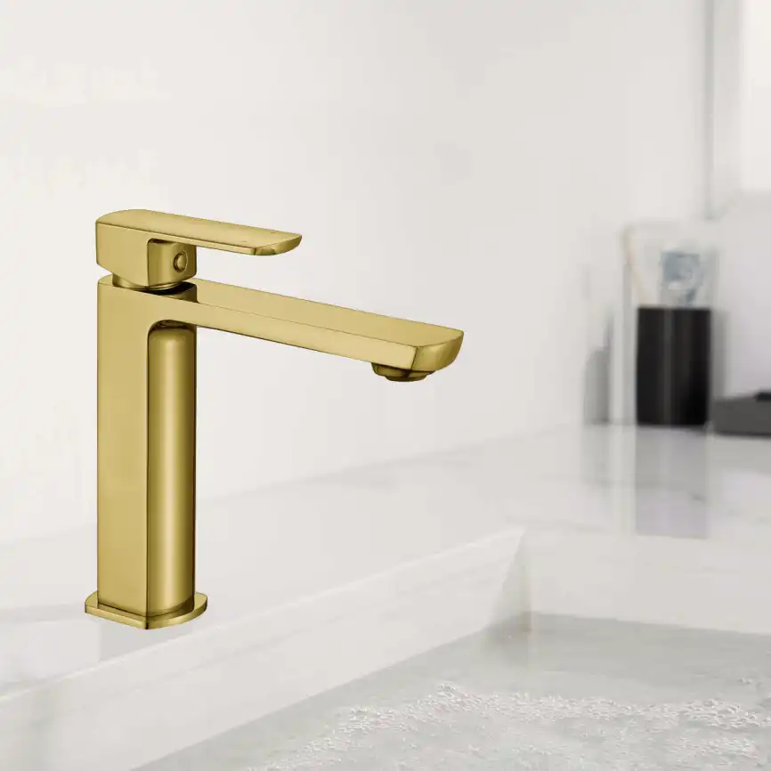 Смеситель для раковины Vincea Next VBF-1N1BG однорычажный, брашированное золото фото 1