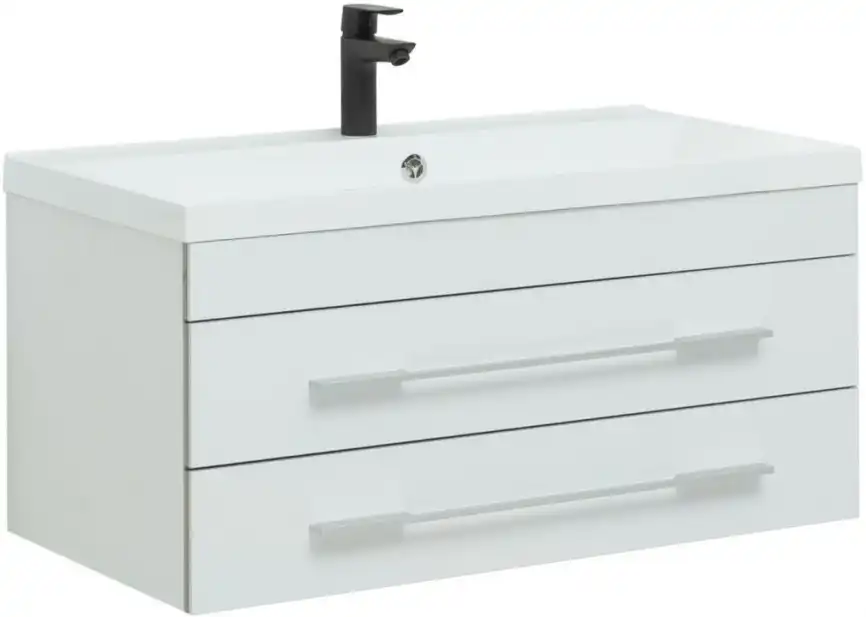 Тумба под раковину Aquanet Верона 90 белый (подвесная 2 ящика) 172335 фото 1