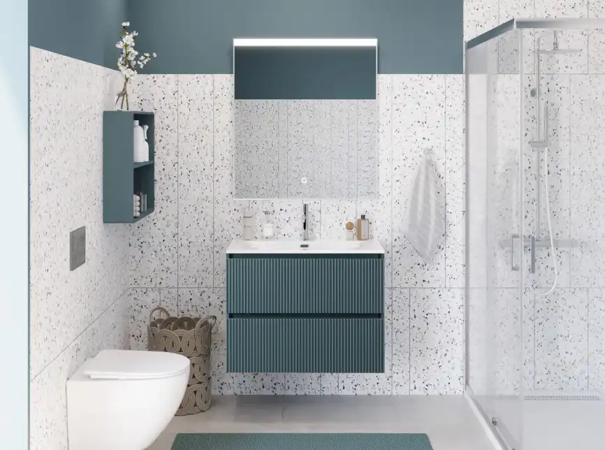 Тумба под раковину BelBagno UNO-MINI-800-2C-SO-AO подвесная, Голубой Матовый фото 11