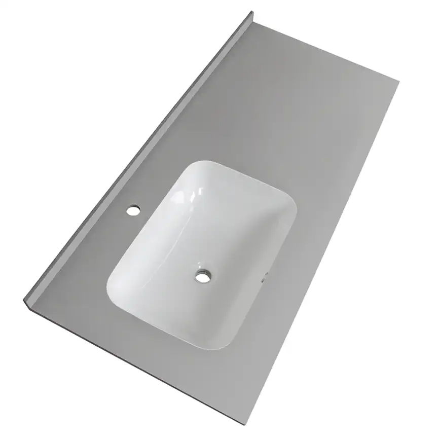 Раковина мебельная AVS Шарм 120x56 L белая/серая фото 4