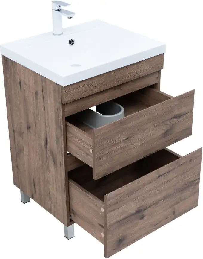 Тумба под раковину Aquanet Нота New 60 напольная, дуб веллингтон табак, 344139 фото 4