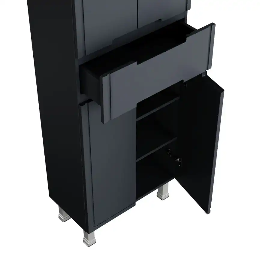 Шкаф-пенал для ванной FAURAplus Izabel 60, напольный, универсальный, Графит матовый фото 6