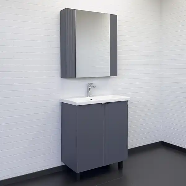 Тумба с умывальником Comforty Лима 70 Антрацит, 00-00013686 фото 5
