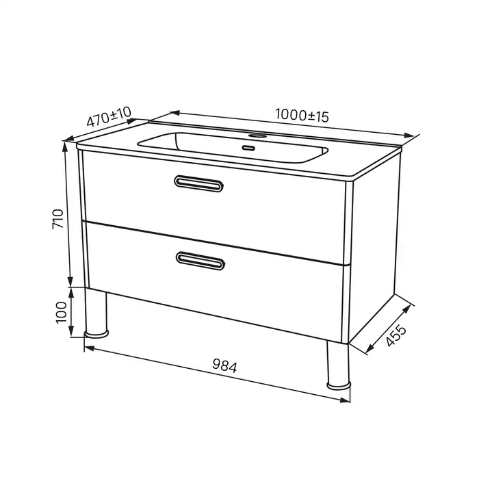 Тумба с раковиной IDDIS Brick 100, напольная, Белая, BRI10WFi95K фото 8