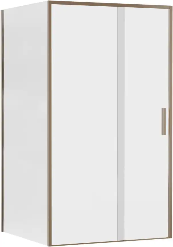 Душевой уголок Aquanet Pleasure Evo 110x100 AE65-110x100-GBT профиль золото-никель браш, прозрачное стекло_1 фото 1
