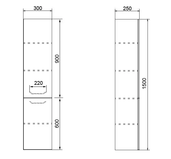 Шкаф-пенал Azario Ника 30 CS00080414, подвесной, Белый глянцевый фото 3