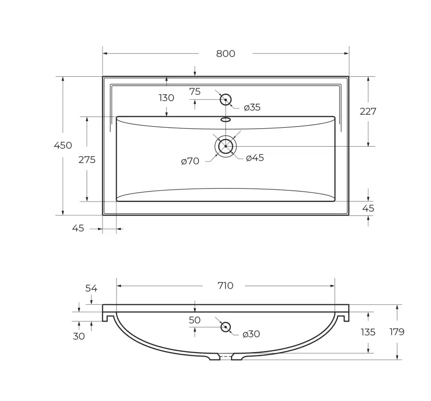 Раковина из искусственного камня CEZARES CZR-800/450-LV-MR-FS фото 6