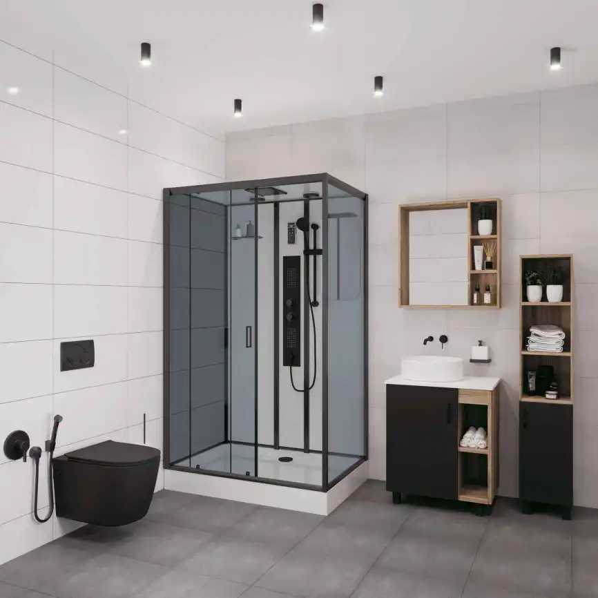 Душевая кабина Niagara Premium 120х80х210 NG-6912-01GQLBLACK низкий поддон, с гидромассажем фото 2