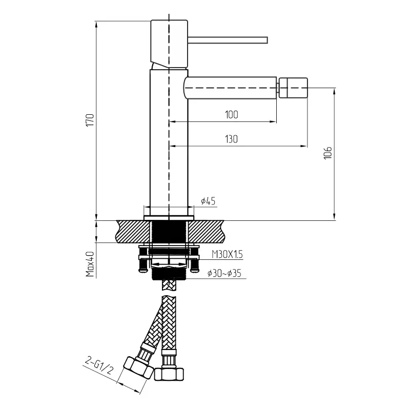 Смесители для биде AVS Slimmer 811-105-CR, хром фото 2