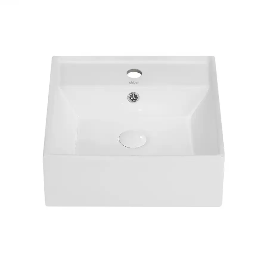 Раковина накладная ABBER RECHTECK 41,5х41,5х15 AC2208, квадратная, белая фото 2