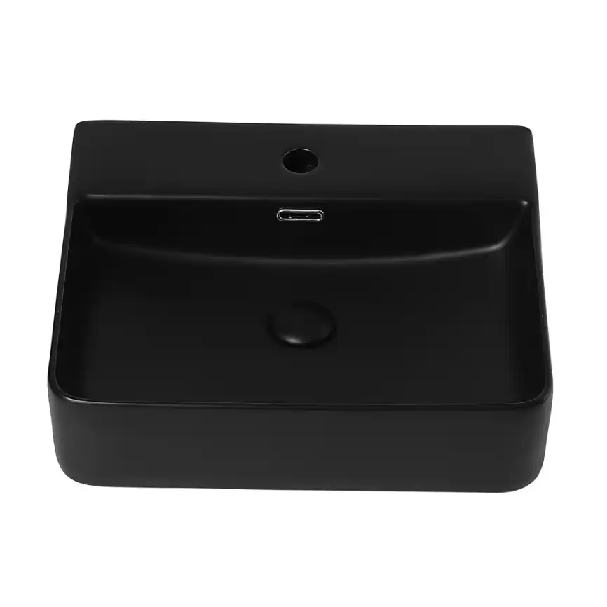 Раковина накладная ABBER RECHTECK 50х42х13 AC2203MB, прямоугольная, черная матовая фото 3