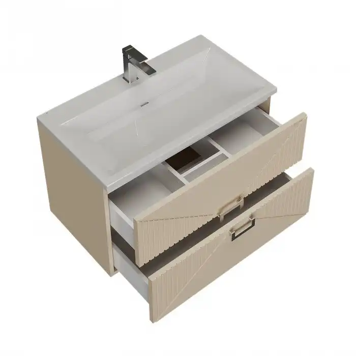 Тумба под раковину Grossman Луксор 70 подвесная, бежевый матовый (107056) фото 3