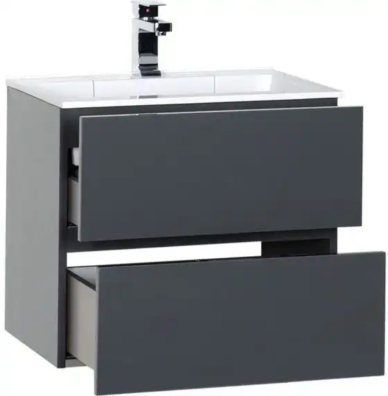 Тумба под раковину Aquanet Алвита 60 серый антрацит 183991 фото 4