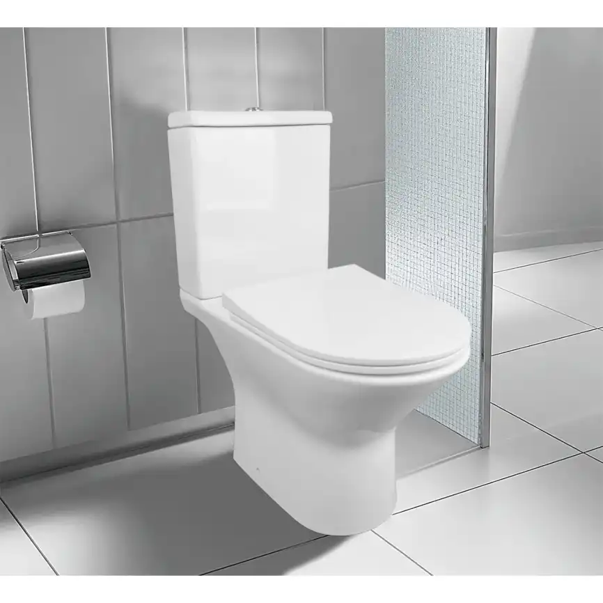 Унитаз-компакт  Azario Fretta  AZ-1223 напольный, безободковый, с бачком и сидением микролифт, цвет белый фото 9