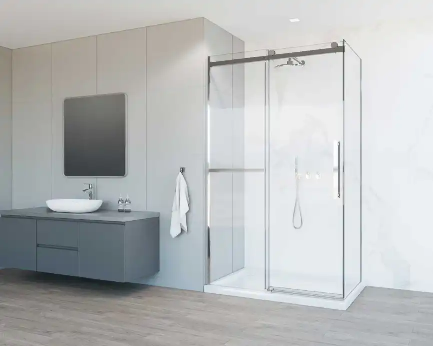Душевой уголок Vincea Como Soft 110х80 VSR-1CS8011CL, дверь раздвижная, профиль хром, стекло прозрачное фото 2