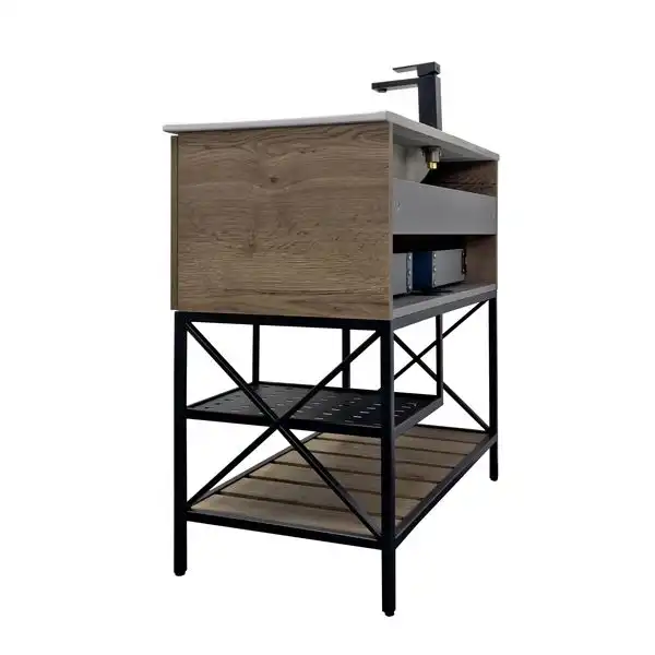 Тумба с умывальником Comforty Бредфорд 90 Дуб темный, 00-00009403 фото 4