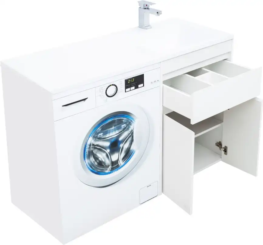 Тумба под раковину Aquanet Токио 120/58 белый (напольная, 1 ящик, 2 дверцы) 237745 фото 10