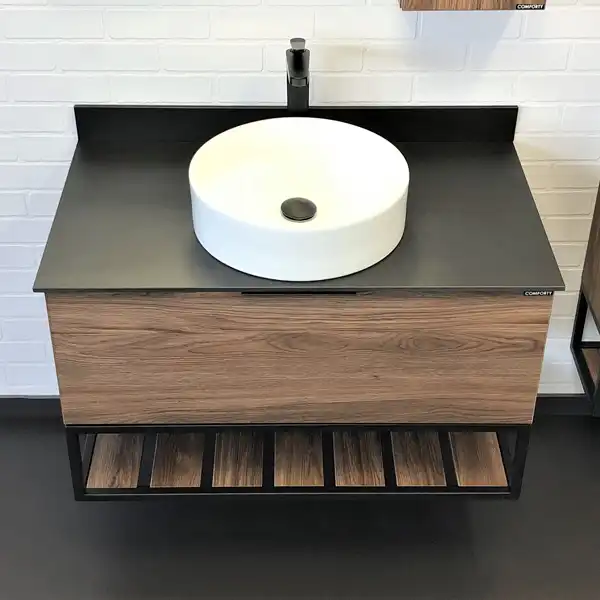 Тумба с умывальником Comforty Порто 90 Дуб темно-коричневый, 00-00008927 фото 2