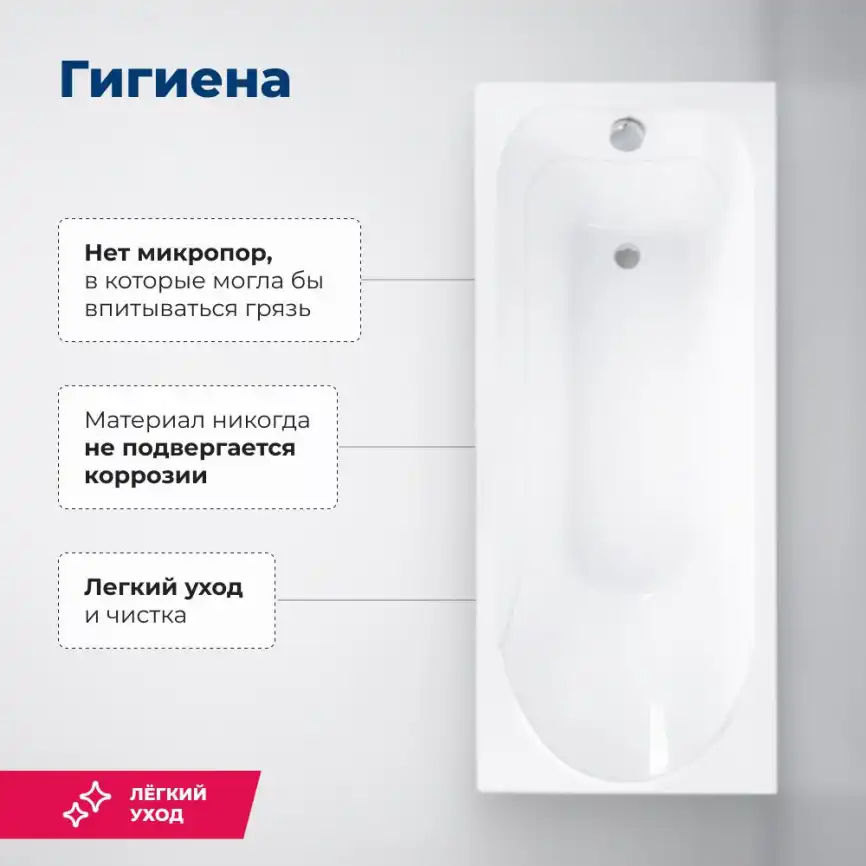 Акриловая ванна Aquanet West New 170х70 (240463), на каркасе, белая фото 9