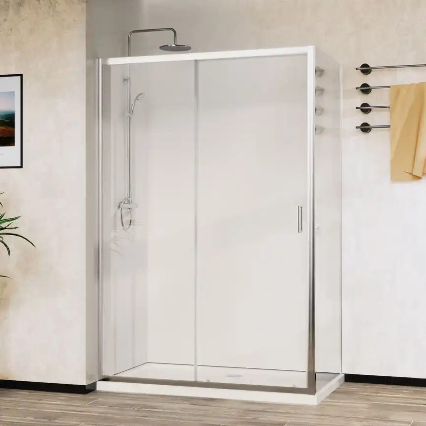 Душевой уголок Vincea City 120х90 VSR-5CT9012CL, профиль хром, стекло Прозрачное фото 1